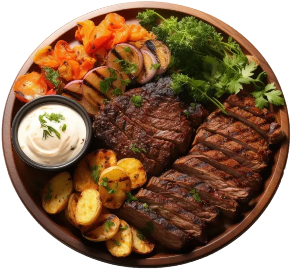 Grill steak-meal